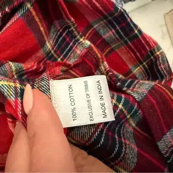 Ivy City Co Evie Red Tartan Plaid Peter Pan Collar Holiday Dress - Picture 7 of 9